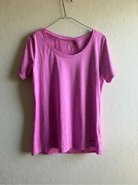 Nike Pink Short Sleeve Dri-FIT Scoop Neck Tee